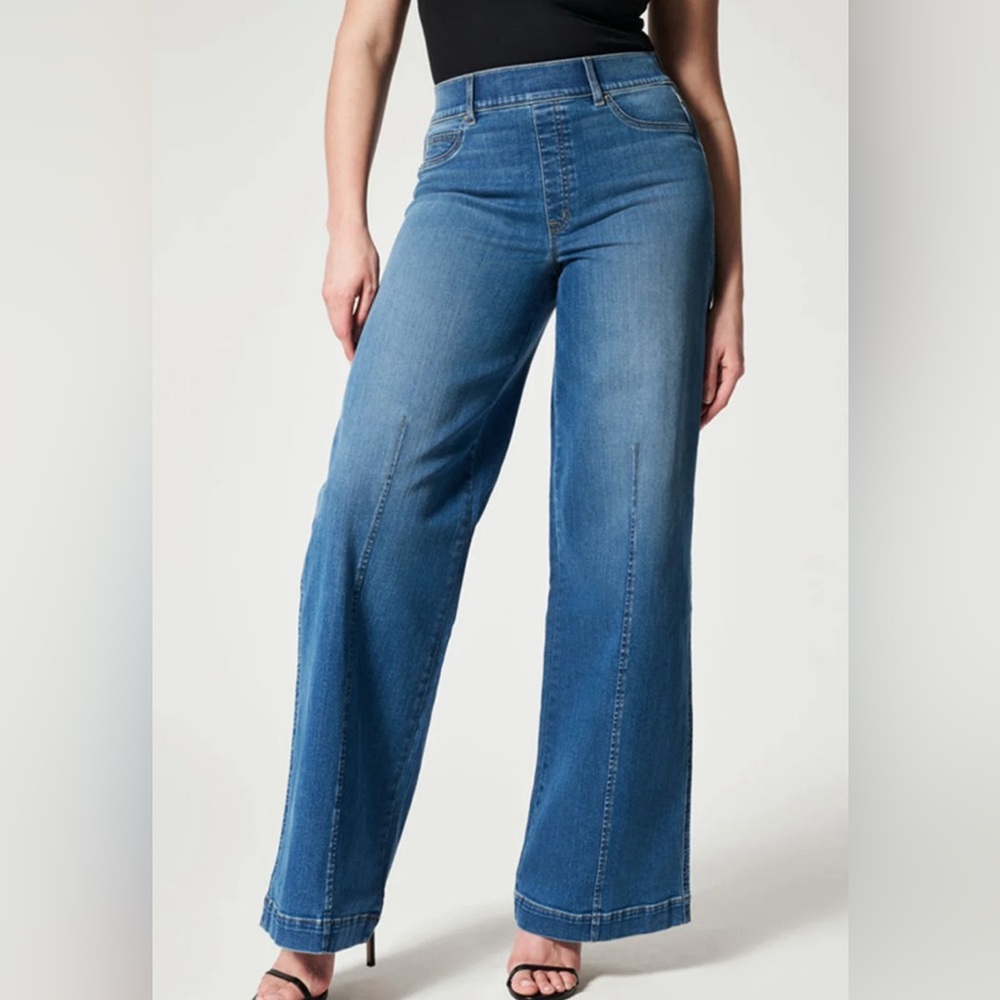 SPANX Wide Leg Hi Rise Denim Vintage Indigo Pull-on Jeans 2X